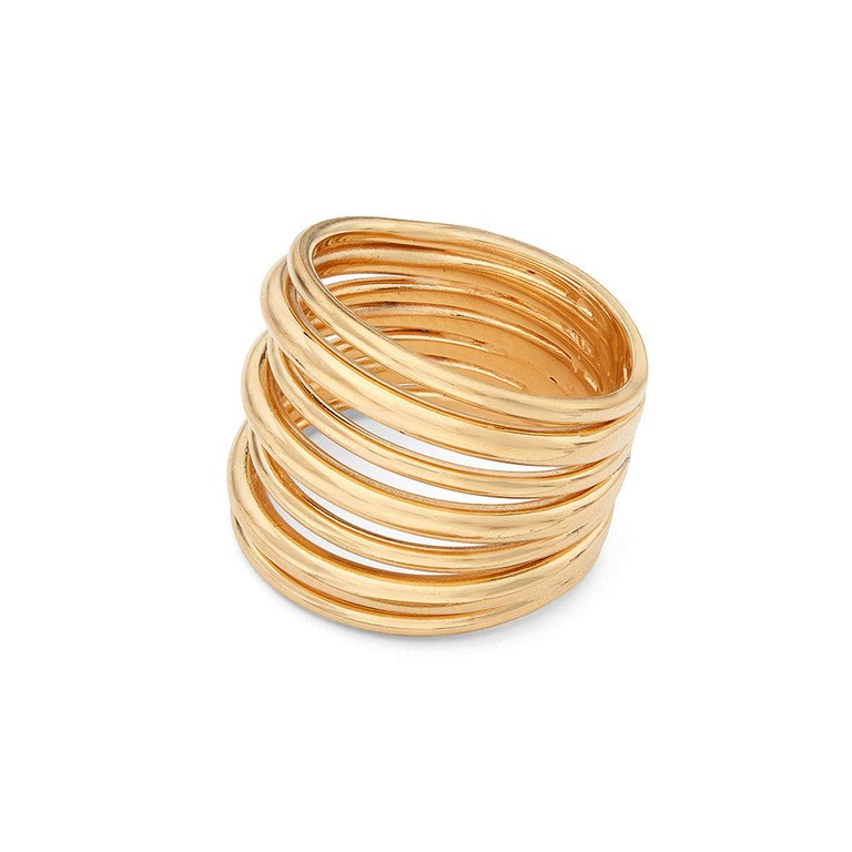 Layered Strand Ring - Gold Plated