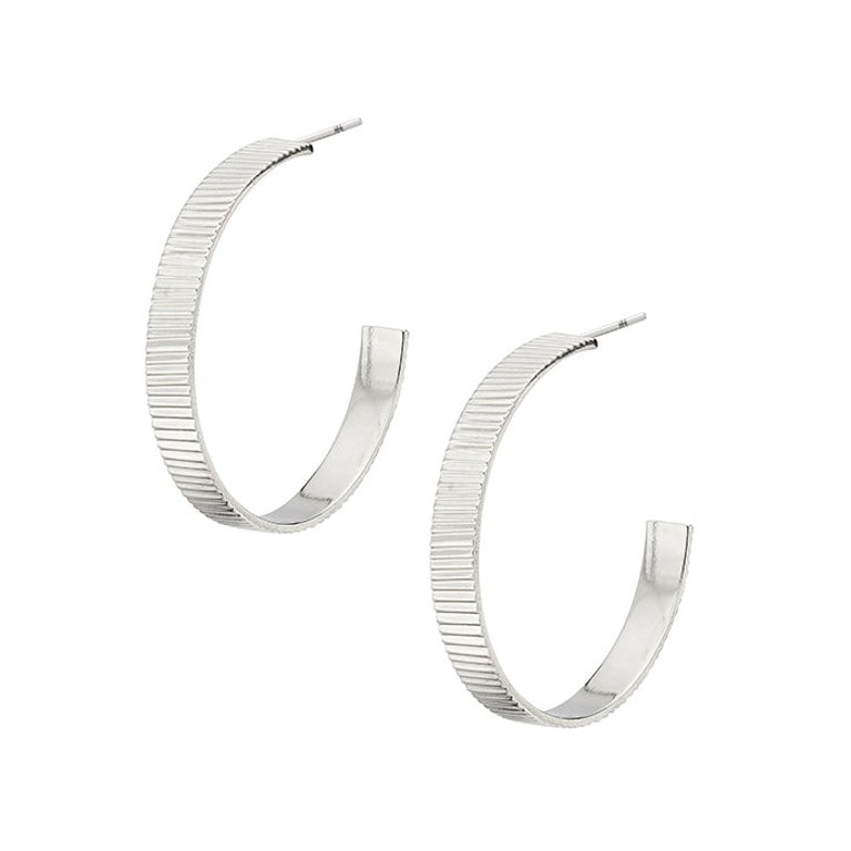 Meta Hoop Earrings - Silver