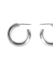 Mini Bold Hoop Earrings - Silver