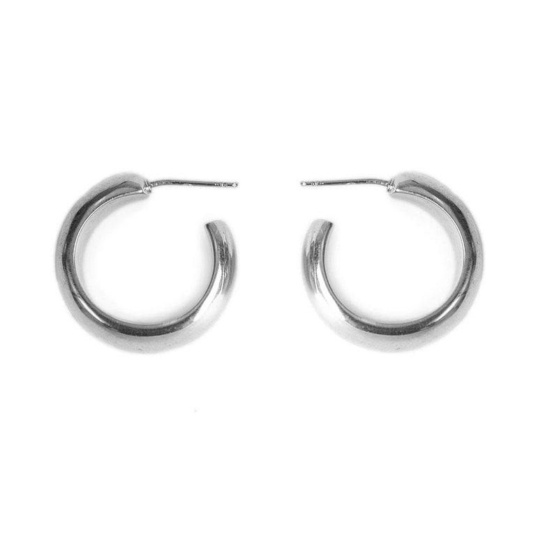Mini Bold Hoop Earrings - Silver