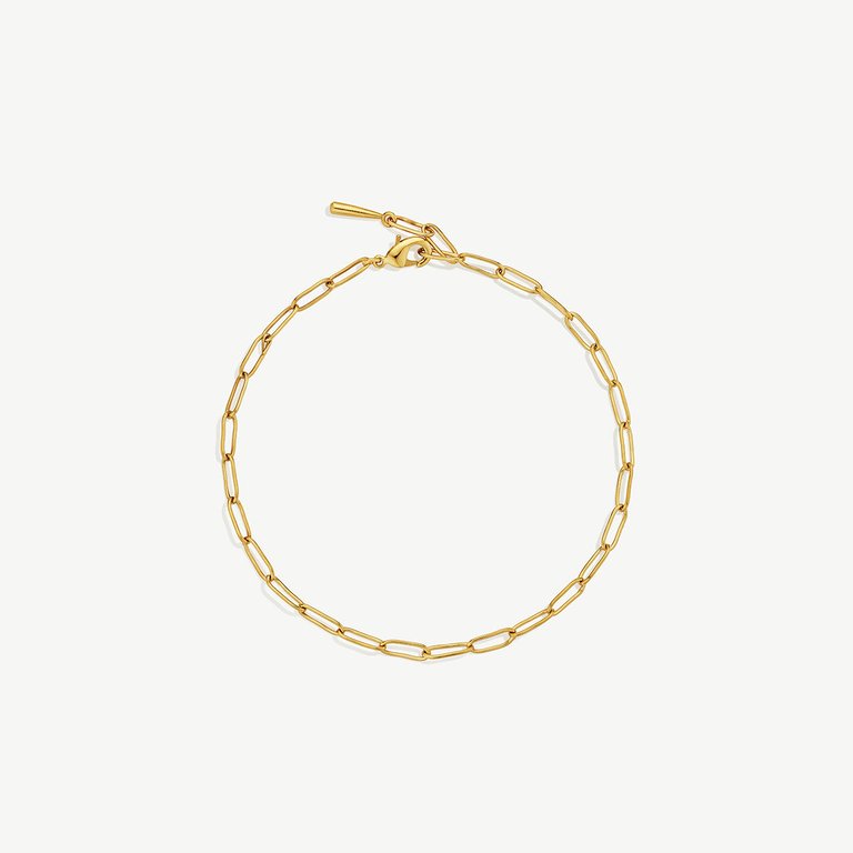 Mini Ellipse Link Bracelet - Gold Plated