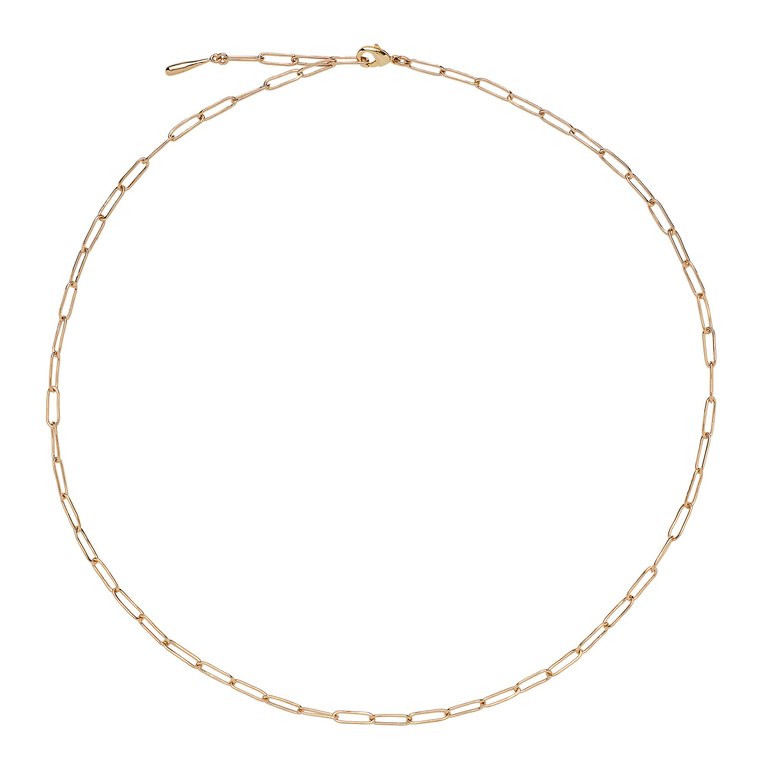 Mini Ellipse Link Necklace - 24K Gold Plated