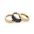 Mixed Material Fanned Ring Stack - Gold Plated/Natural