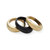 Mixed Material Fanned Ring Stack - Gold Plated/Black