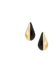 Nene Teardrop Stud Earrings - Brass/Black