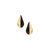 Nene Teardrop Stud Earrings - Brass/Black