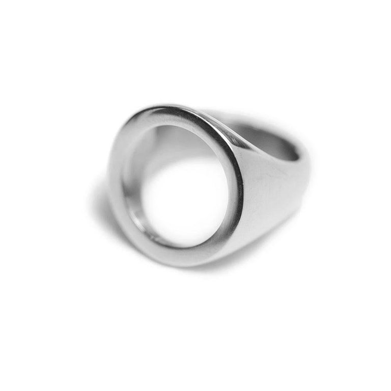 Open Circle Statement Ring - Silver