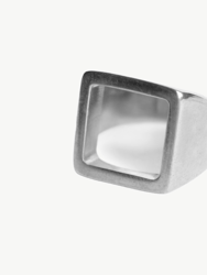Open Square Statement Ring - Silver