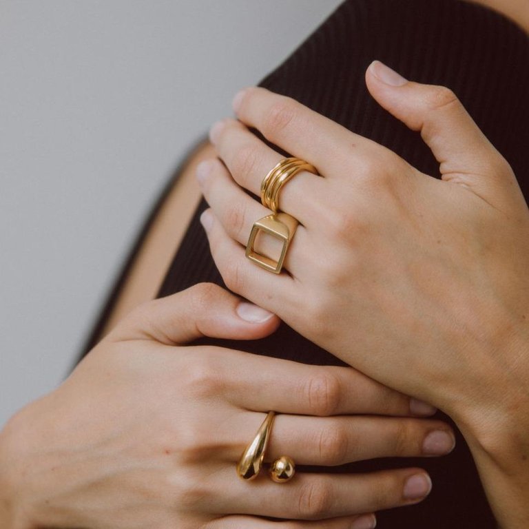 Open Square Statement Ring