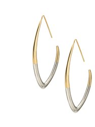Tulla Outline Threader Earrings - Brass/Silver