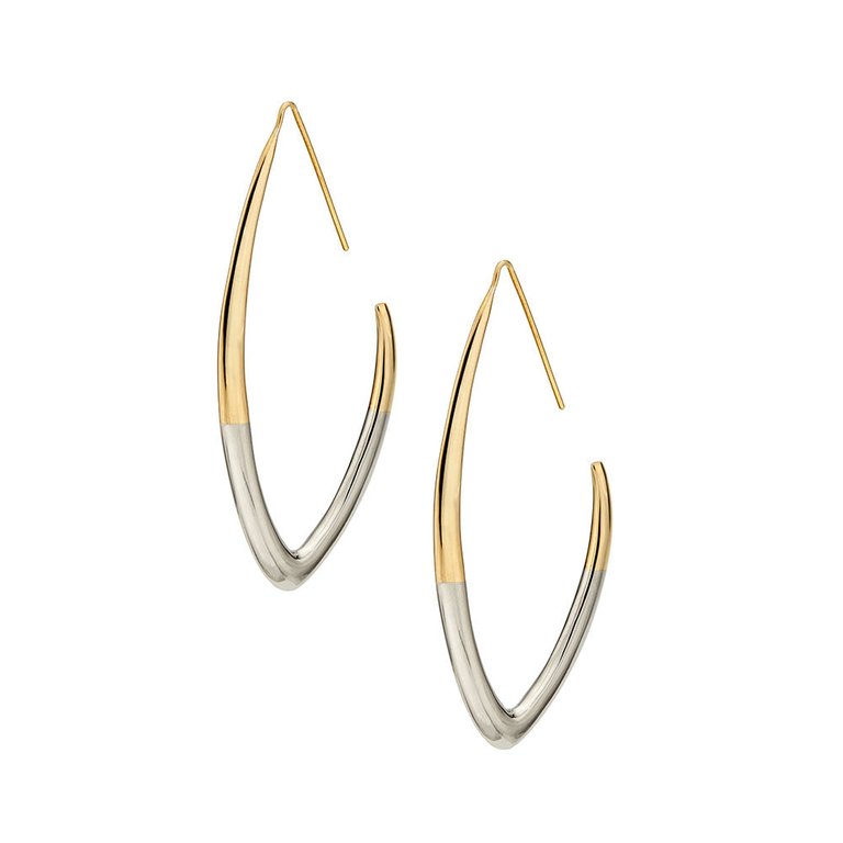 Tulla Outline Threader Earrings - Brass/Silver