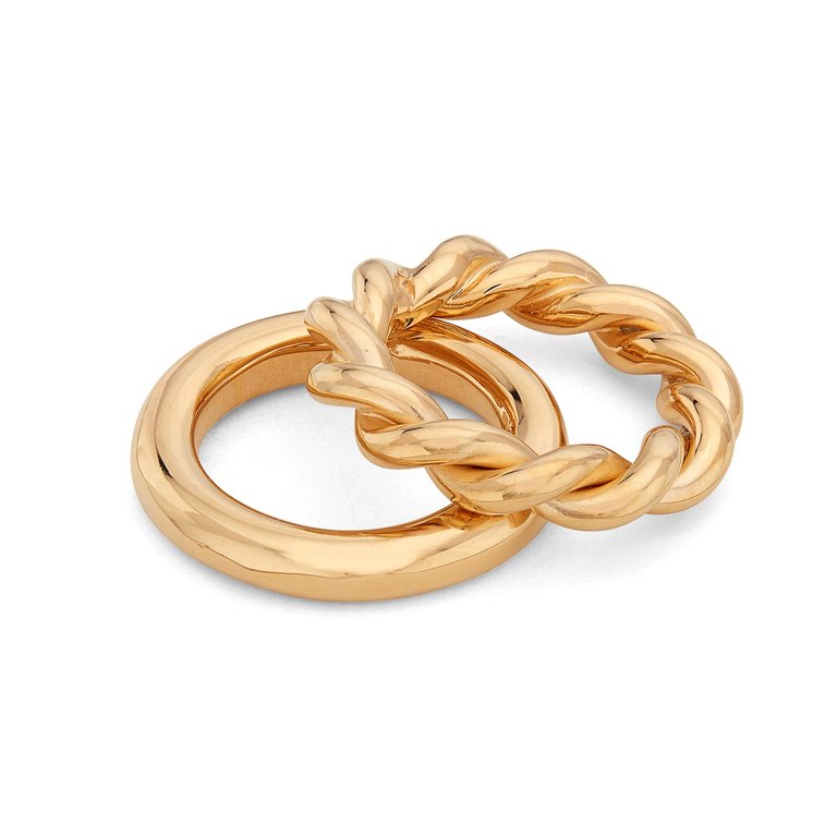 Uzi Stacking Rings - Gold Plated
