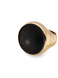 Wazi Horn Statement Ring - Gold Plated/Black