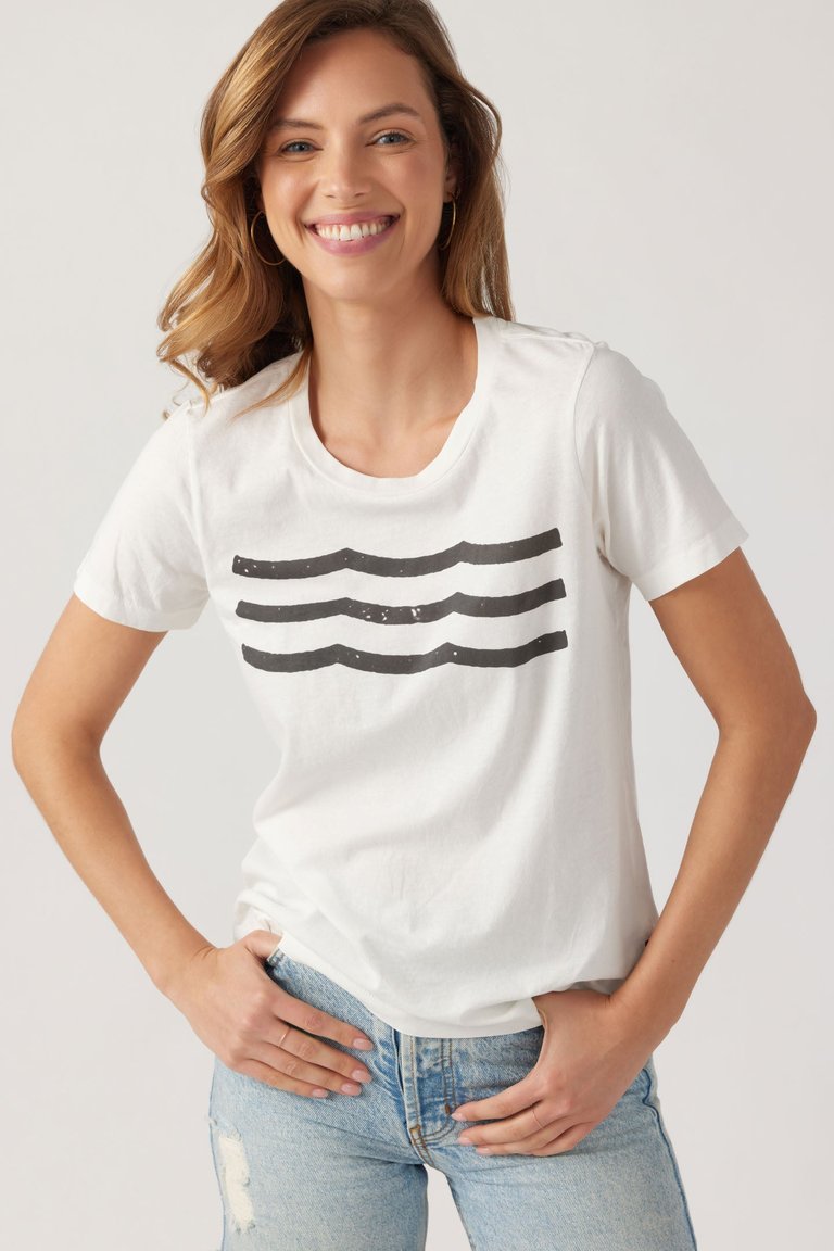 Coastal Waves Tee - Vintage White