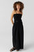 Emmy Linen Smocked Maxi Skirt - Black