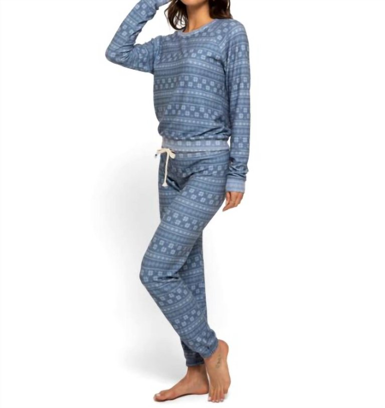 Fair Isle Hacci Pullover Sweater In Indigo