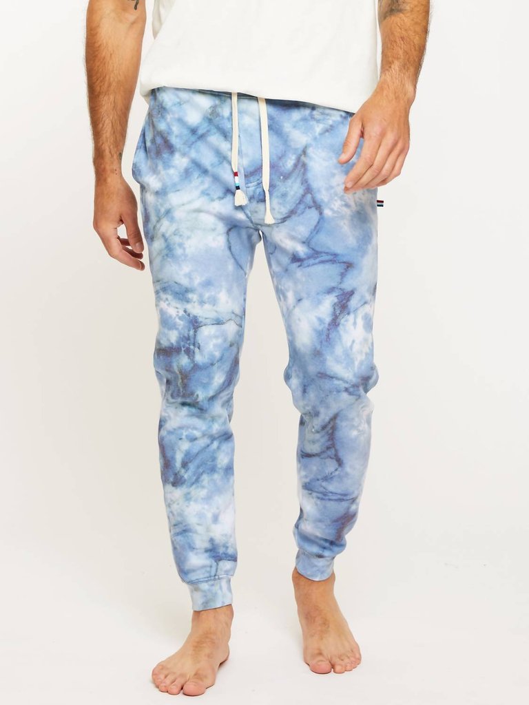 Granite Marble Jogger In Blue Marble Print - Blue Marble Print