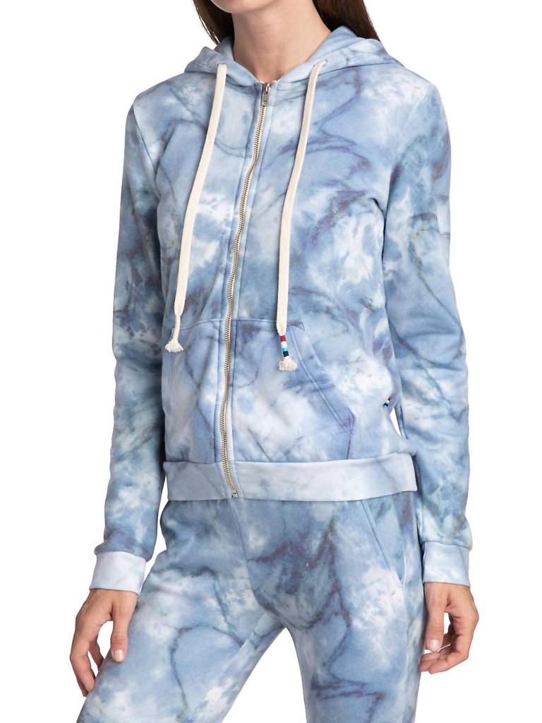 Granite Marble Zip Hoodie In Tie Dye