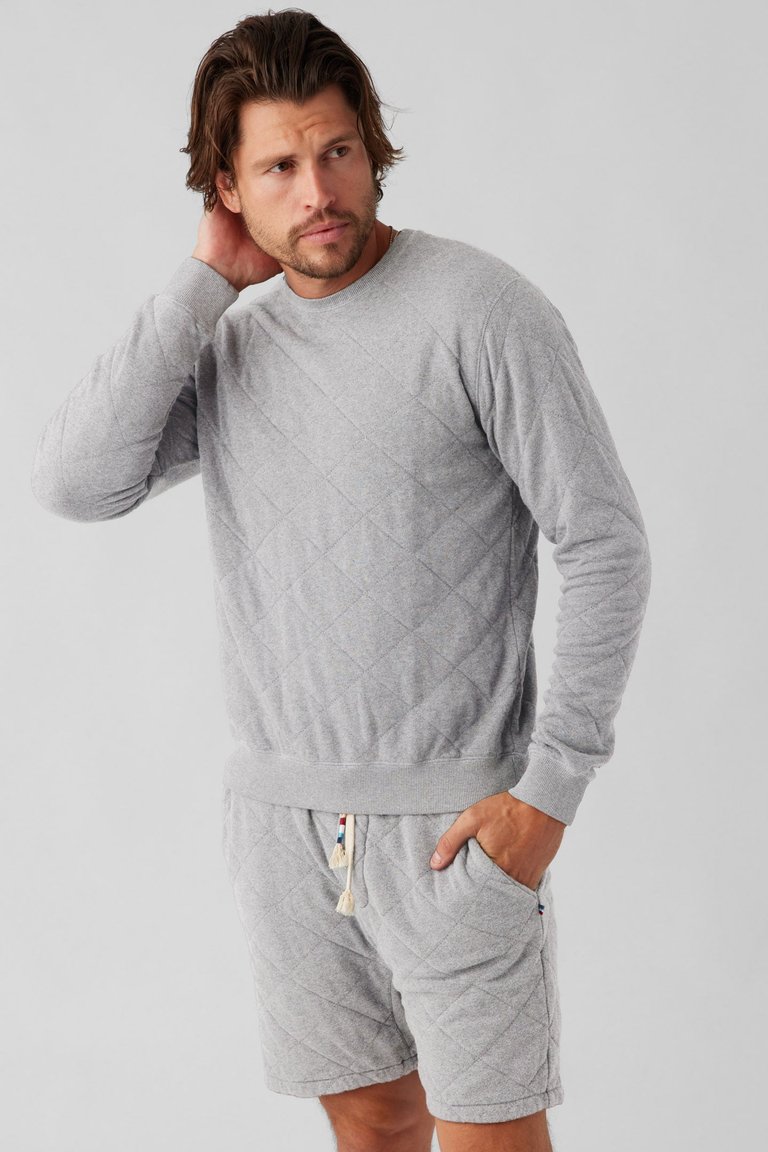 Quilted Pullover - Heather Grey