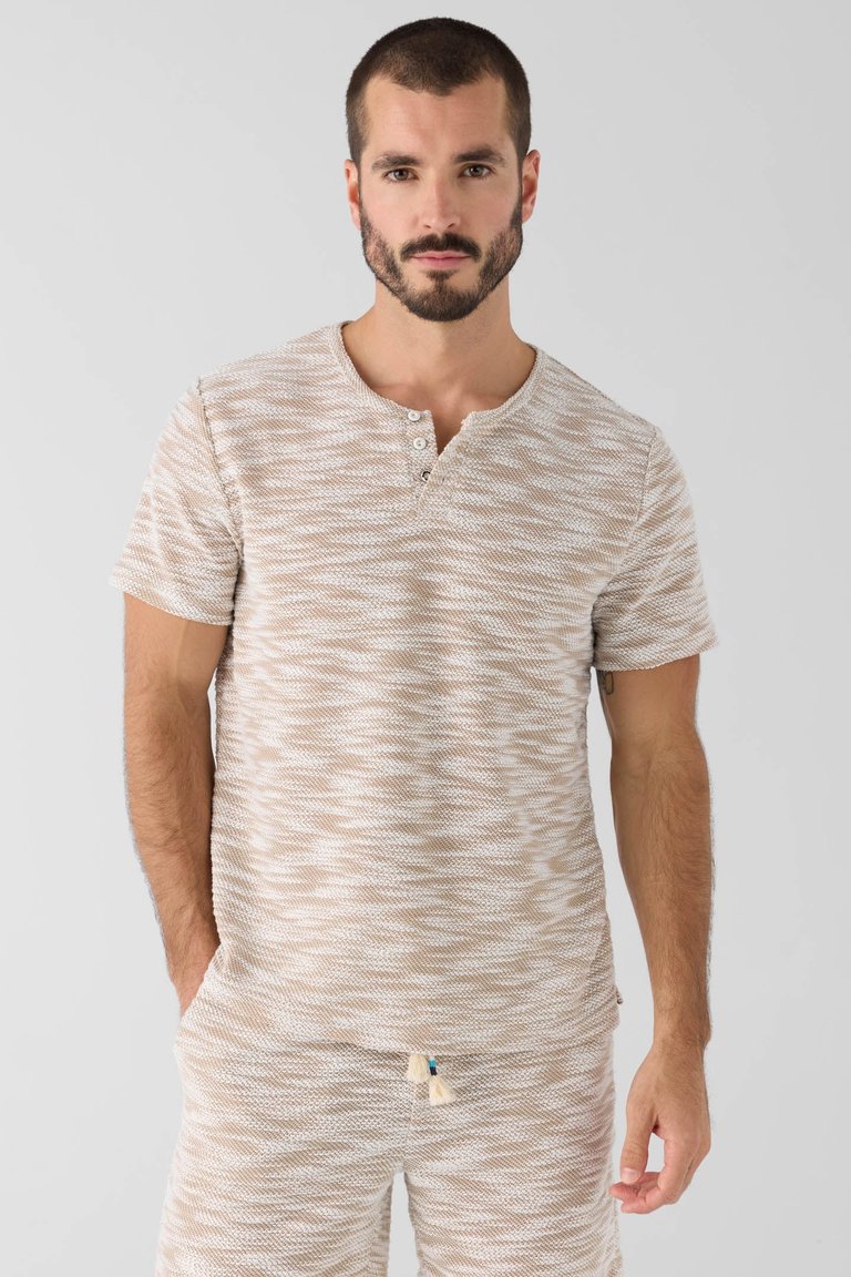 Venice Slub Henley Tee - Sand