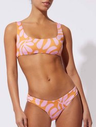 Elle Bikini Top - Printed Sheenluxe/Leaf Print