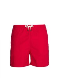Men The Classic Drawstrings Swim Shorts Trunks - Red - Red