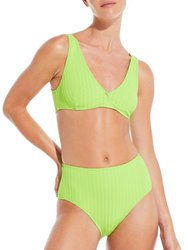 The Beverly Ribbed Top - Lime