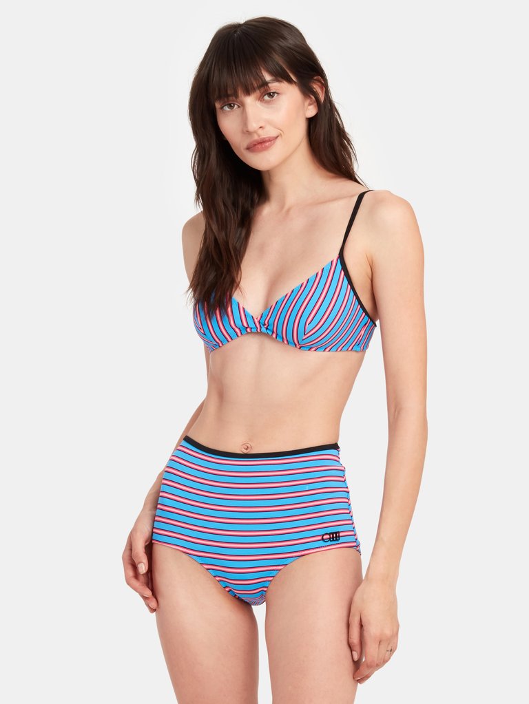 The Brigitte Triangle Top - Tropical Stripe