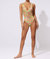 The Lucia Printed Sheenluxe Bathing Suit - Floral Print (Yellow Ground)