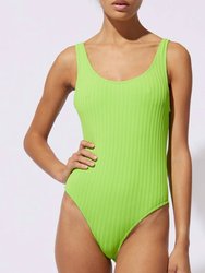 The Luela Ribbed One Piece - Lime