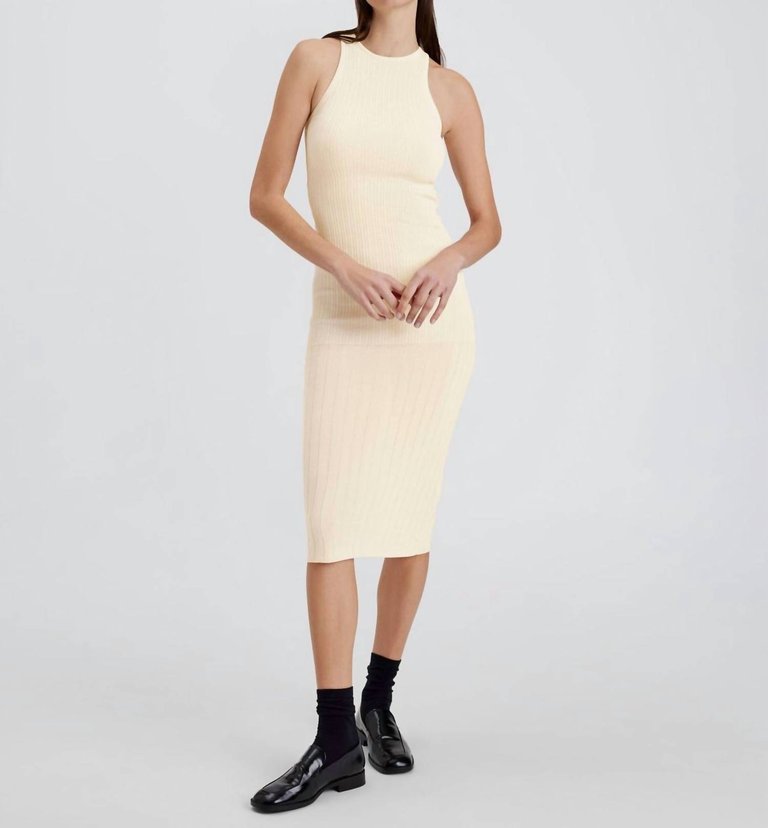 The Varena Dress In Ecru - Ecru