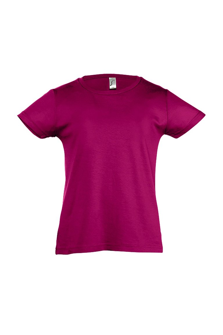 Big Girls Cherry Short Sleeve T-Shirt - Fuchsia - Fuchsia