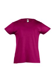 Big Girls Cherry Short Sleeve T-Shirt - Fuchsia - Fuchsia