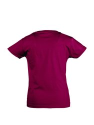 Big Girls Cherry Short Sleeve T-Shirt - Fuchsia