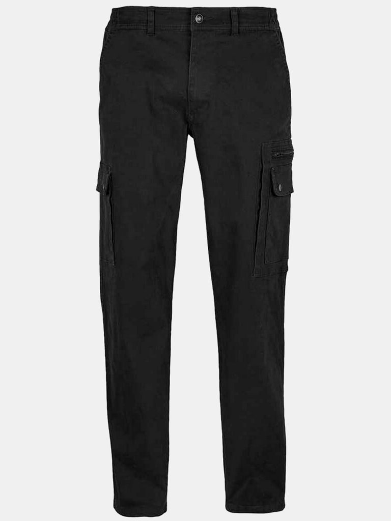 Mens Docker Stretch Cargo Pants - Black - Black