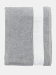 SOLS Lagoon Cotton Beach Towel (Pure Gray/White) (One Size) - Pure Gray/White