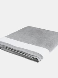 SOLS Lagoon Cotton Beach Towel (Pure Gray/White) (One Size)