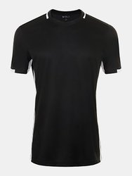 SOLS Mens Classico Contrast Short Sleeve Soccer T-Shirt (Black/White) - Black/White