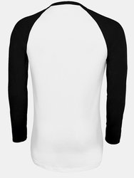 SOLS Mens Funky Contrast Long Sleeve T-Shirt (White/Deep Black)