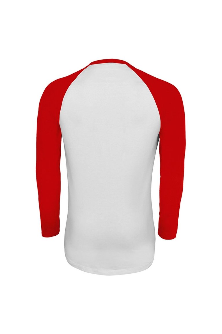 SOLS Mens Funky Contrast Long Sleeve T-Shirt (White/Red)