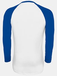 SOLS Mens Funky Contrast Long Sleeve T-Shirt (White/Royal Blue)