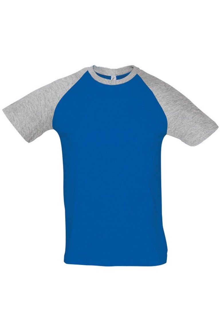 SOLS Mens Funky Contrast Short Sleeve T-Shirt (Royal Blue/Grey Melange) - Royal Blue/Grey Melange