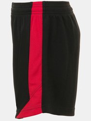 SOLS Mens Olimpico Soccer Shorts (Black/Red)
