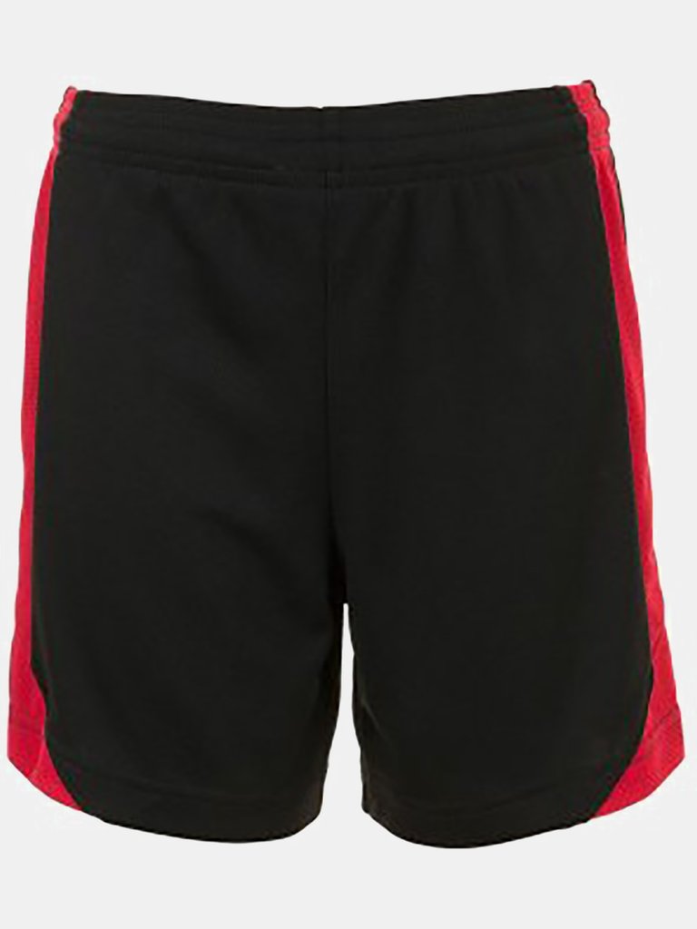 SOLS Mens Olimpico Soccer Shorts (Black/Red) - Black/Red