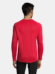 SOLS Mens Sporty Long Sleeve Performance T-Shirt (Red)