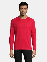 SOLS Mens Sporty Long Sleeve Performance T-Shirt (Red)