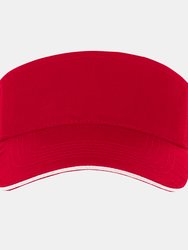 SOLS Unisex Ace Sun Visor (Red/White)