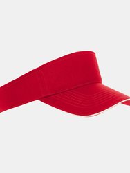 SOLS Unisex Ace Sun Visor (Red/White) - Red/White