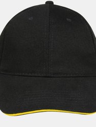 SOLS Unisex Buffalo 6 Panel Baseball Cap (Black/Yellow)