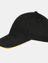 SOLS Unisex Buffalo 6 Panel Baseball Cap (Black/Yellow) - Black/Yellow